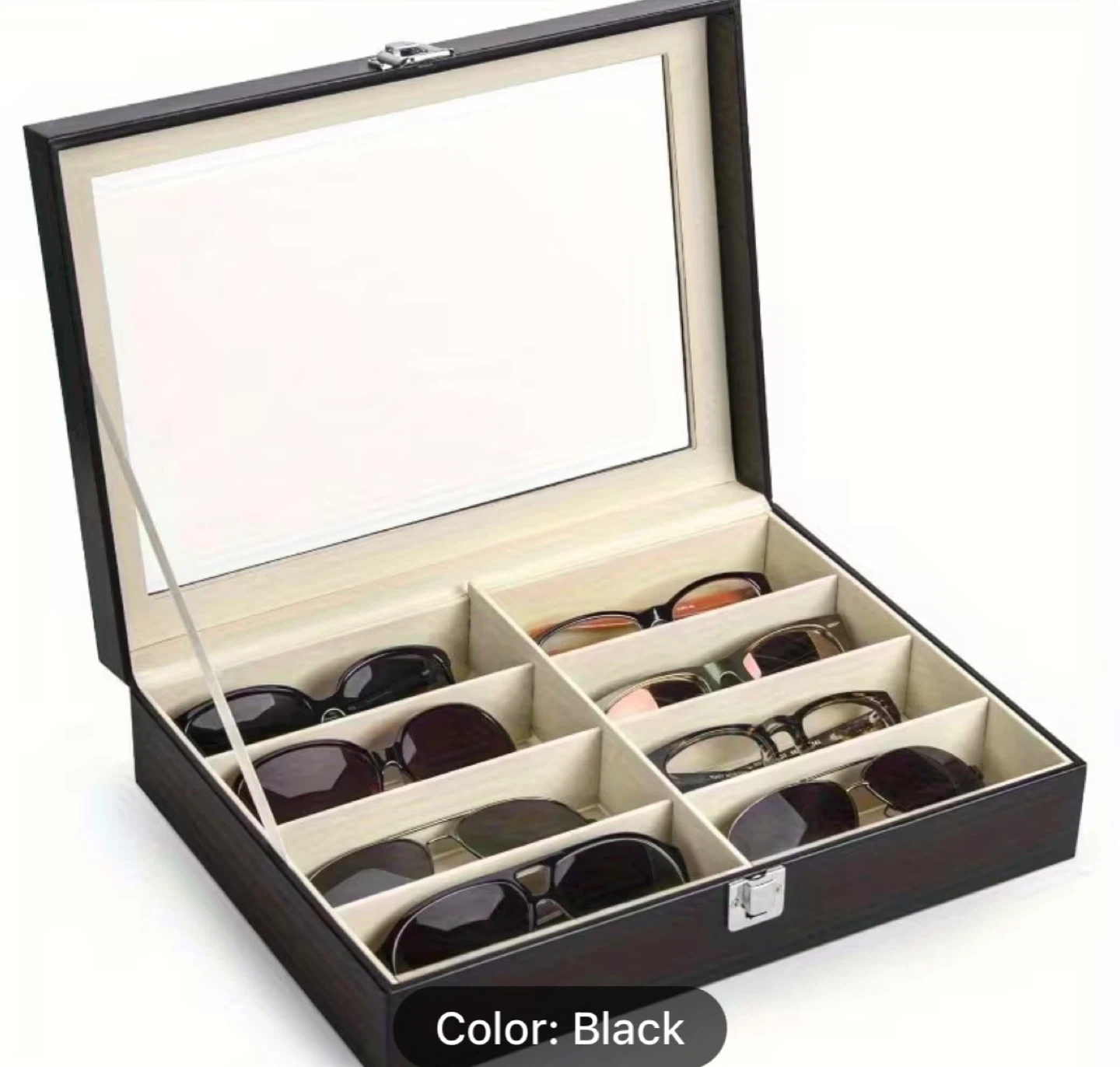 Black Eyewear Display Case Box with Mirror🏆