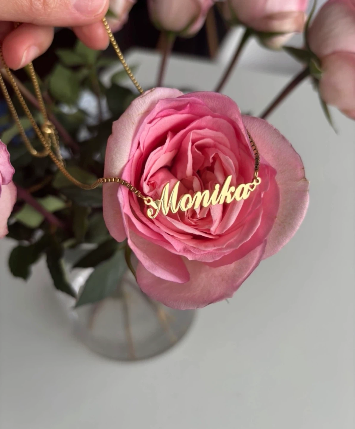 Gold Plated "Monika" Name Necklace🏆 - photo 2