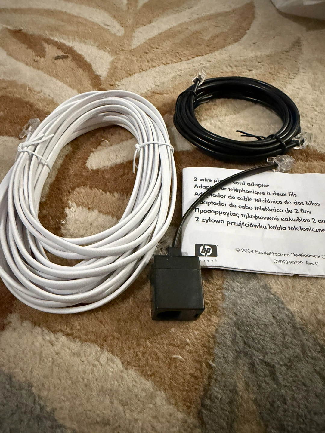 HP Q3093-90229 2-Wire Phone Cord Adapter