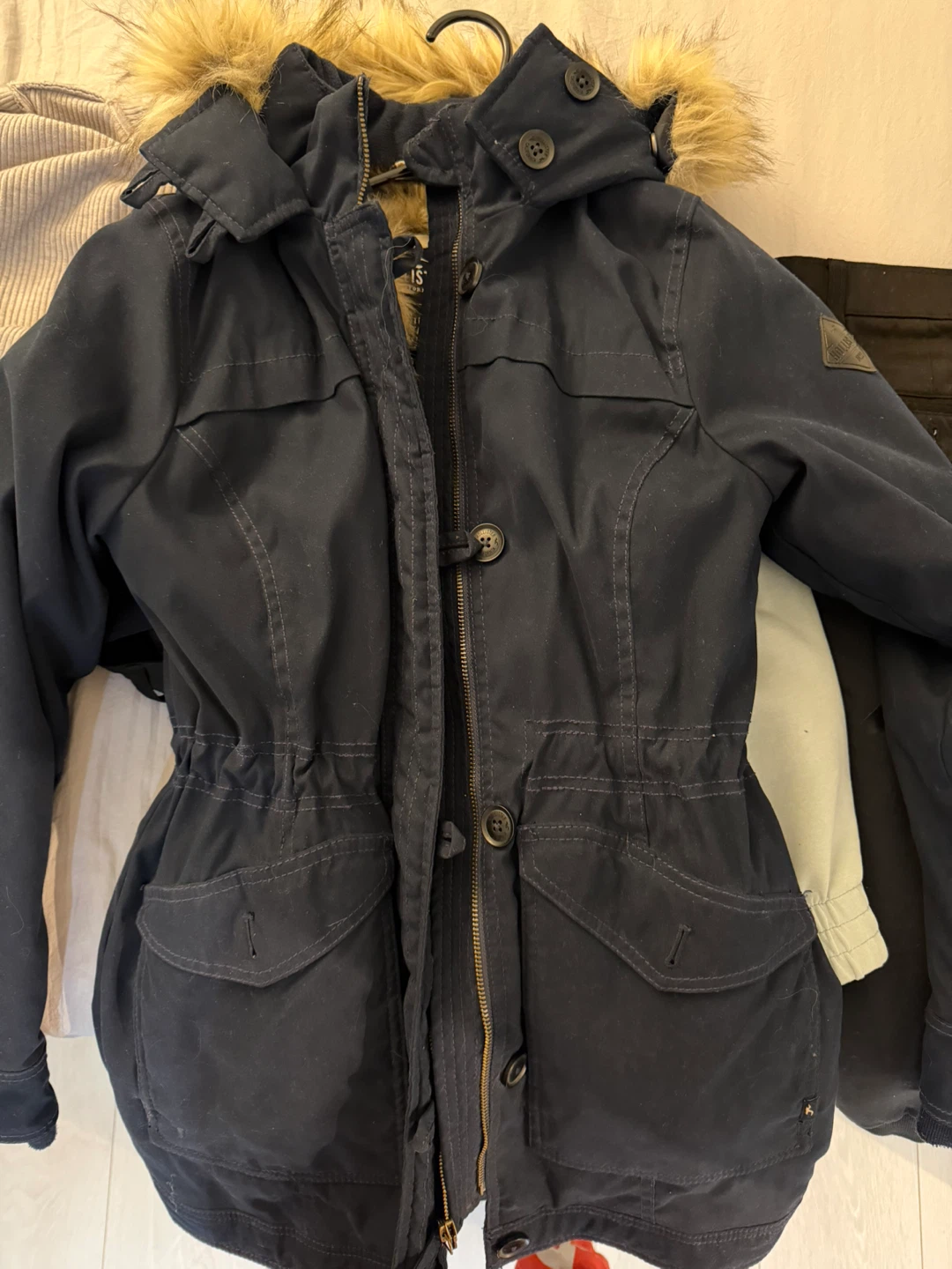 Hollister Women's Navy Parka with Faux Fur Lining - Size S - photo 2