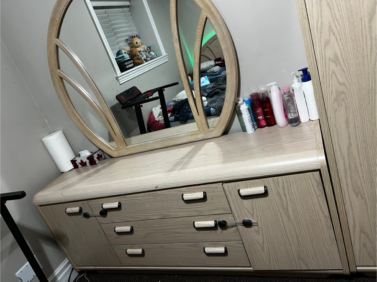 Light Wood Dresser with Mirror