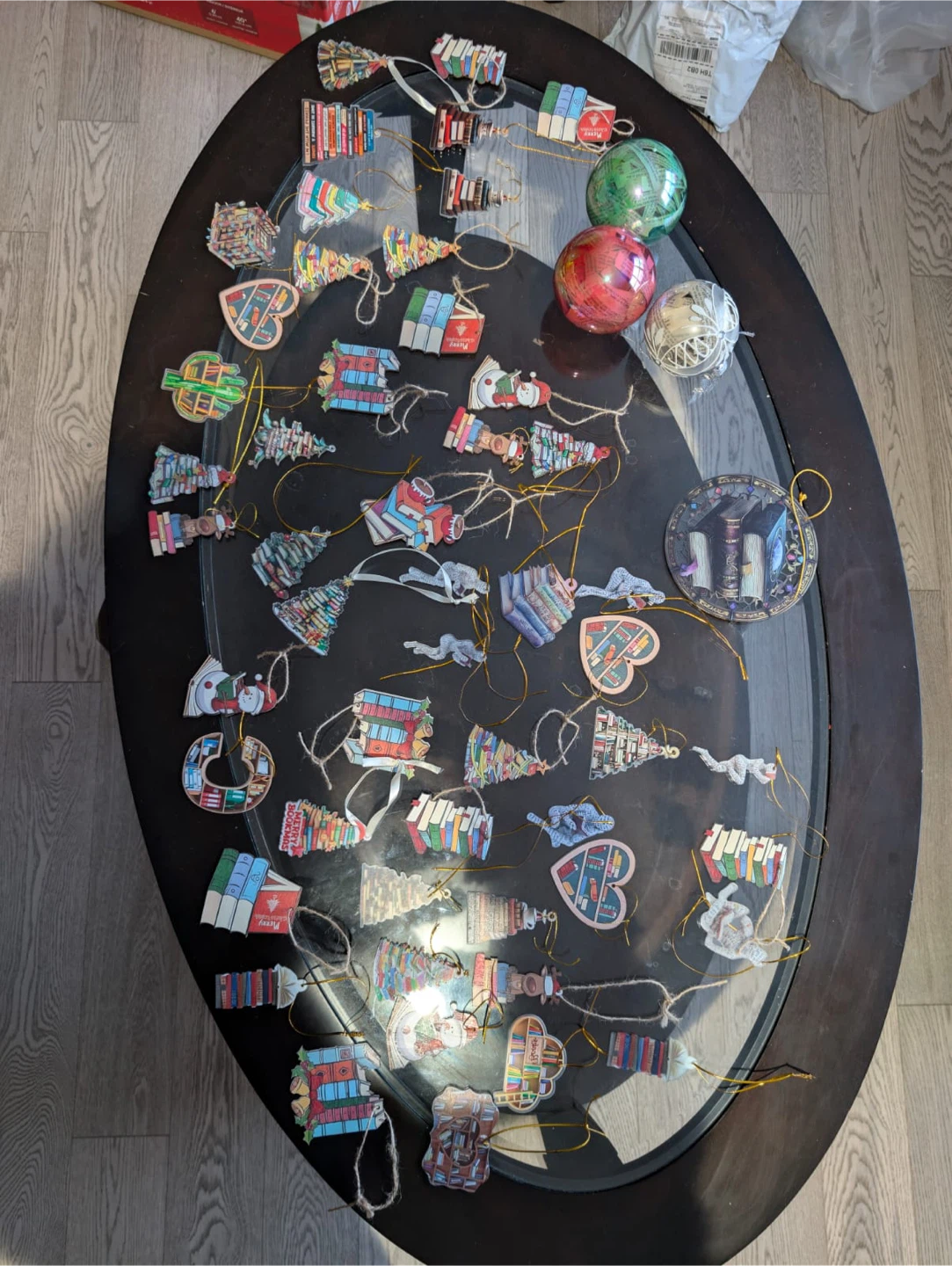 Assorted Christmas Ornaments - Book themed