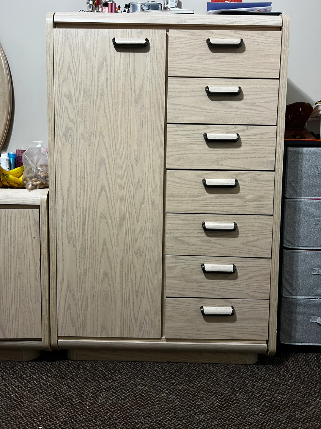 Light Wood Dresser and Cabinet Combo