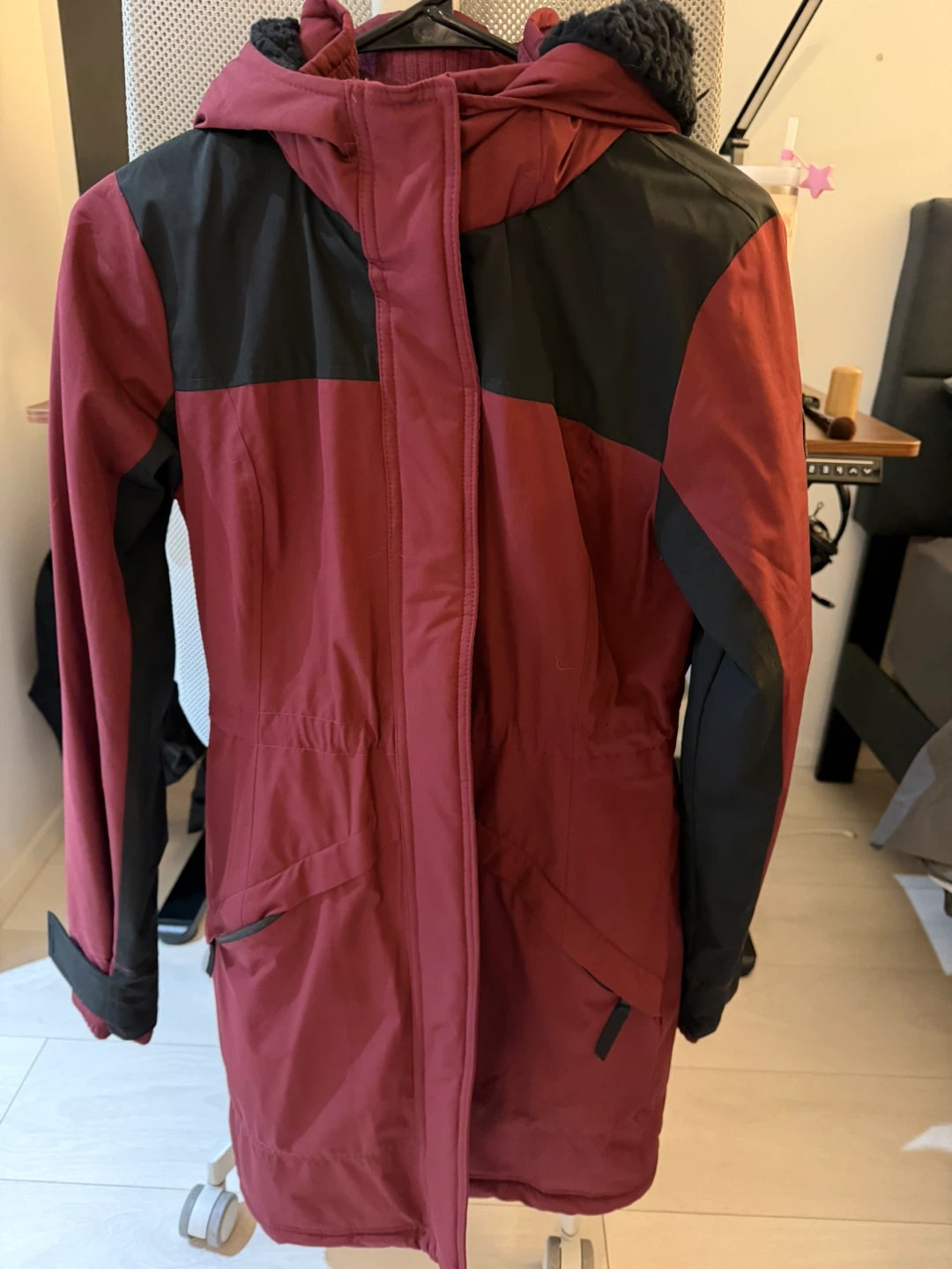 Hollister All-Weather Parka Jacket - Red/Black - Size S - photo 3