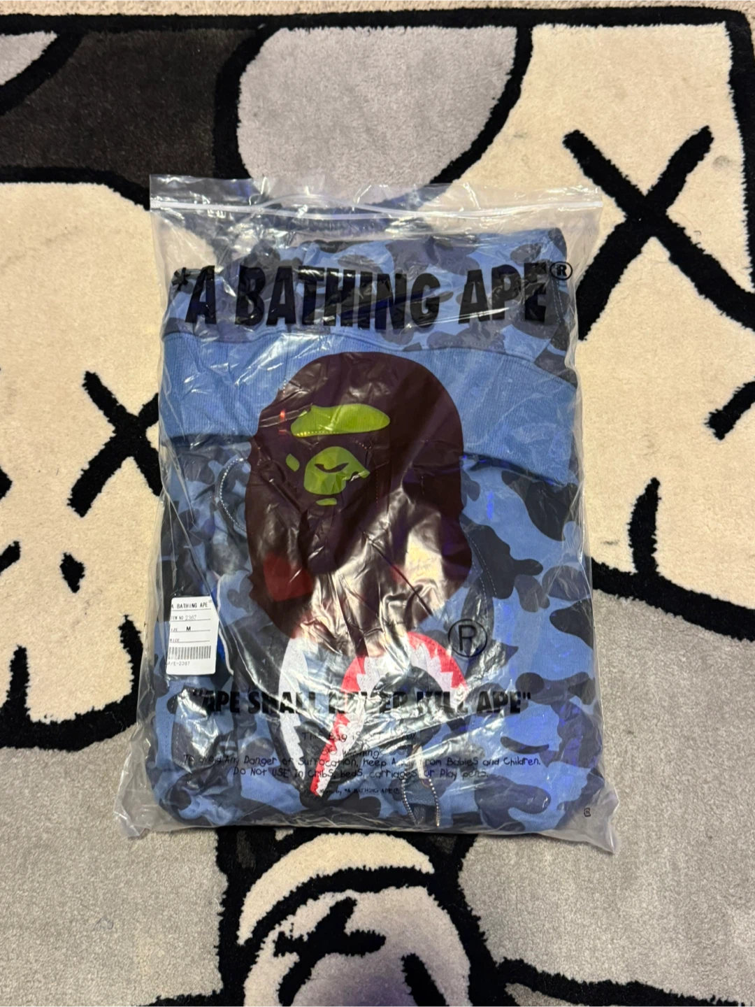 A Bathing Ape BAPE Shark Full Zip Hoodie Blue Camo - photo 4