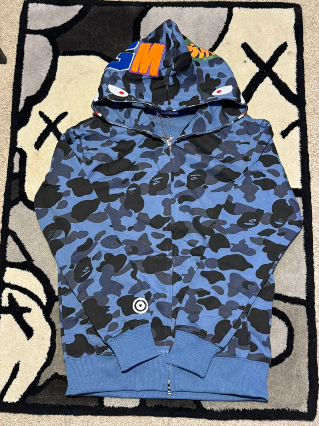 A Bathing Ape BAPE Shark Full Zip Hoodie Blue Camo - photo 2