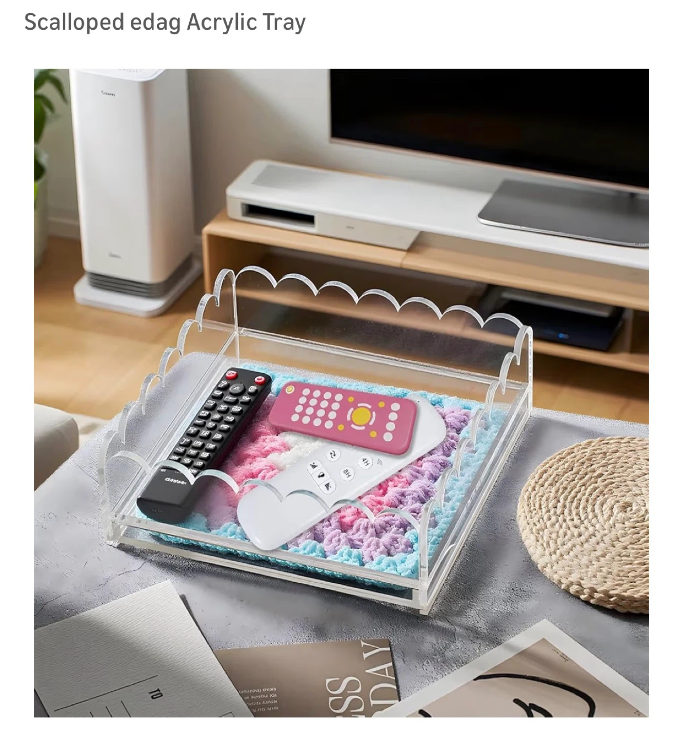 Brand New Scalloped edag Acrylic Tray 6.5 inch X 6.5 inch - photo 5
