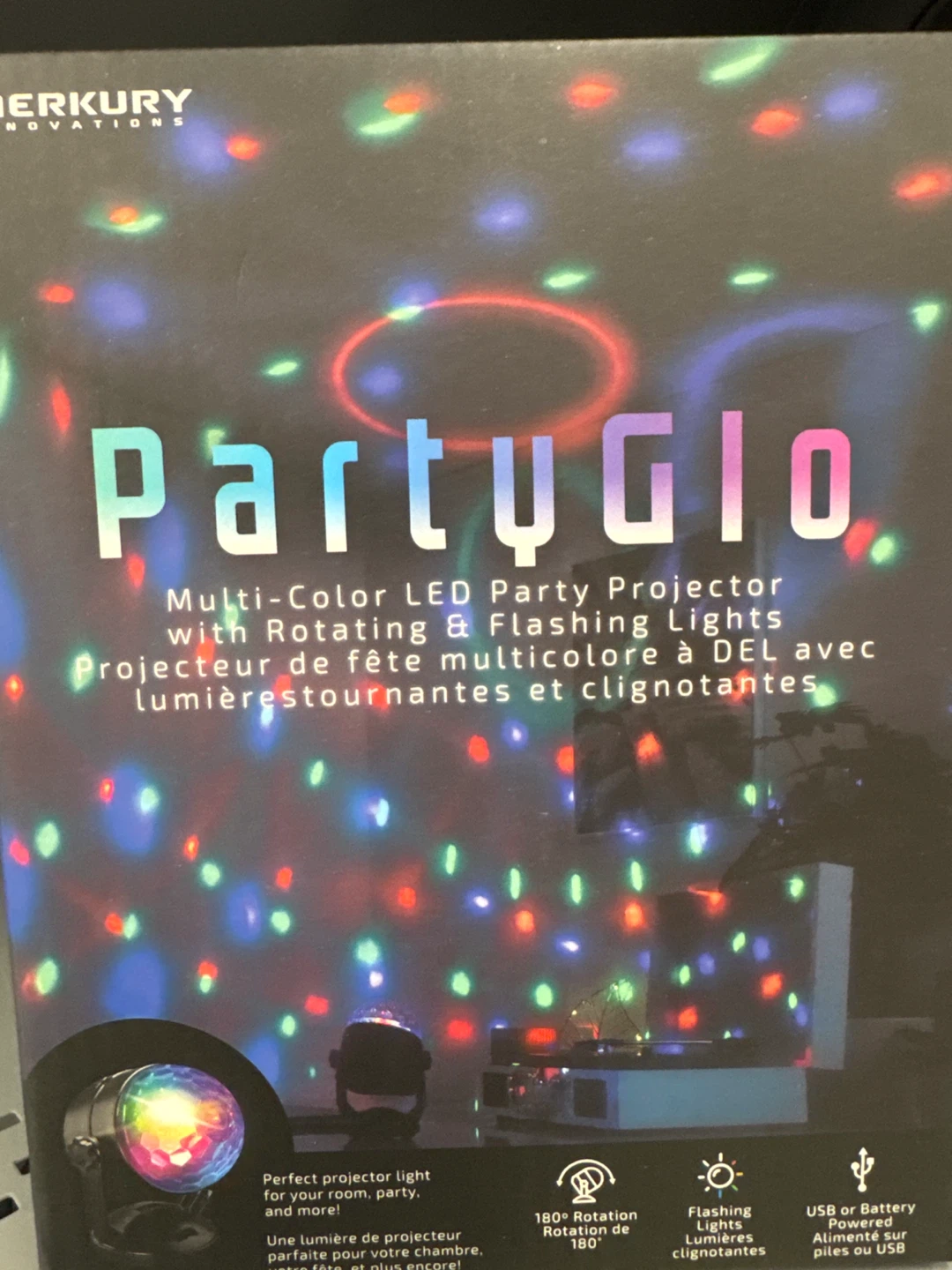 Merkury Innovations PartyGlo Multi-Color LED Party Projector