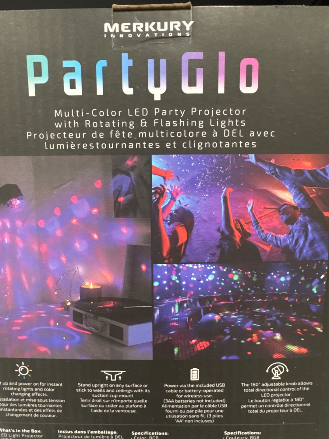Merkury Innovations PartyGlo Multi-Color LED Party Projector - photo 2