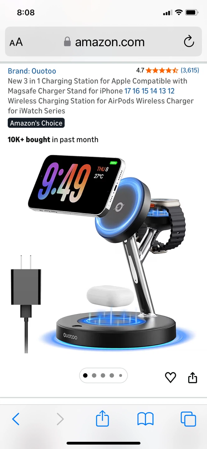 Wireless Charging Station for Apple Devices - Black