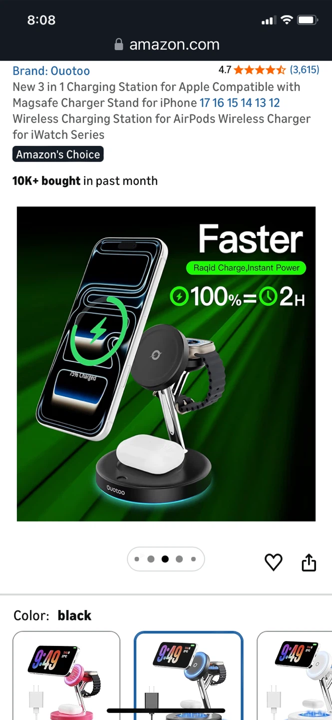 Wireless Charging Station for Apple Devices - Black - photo 2
