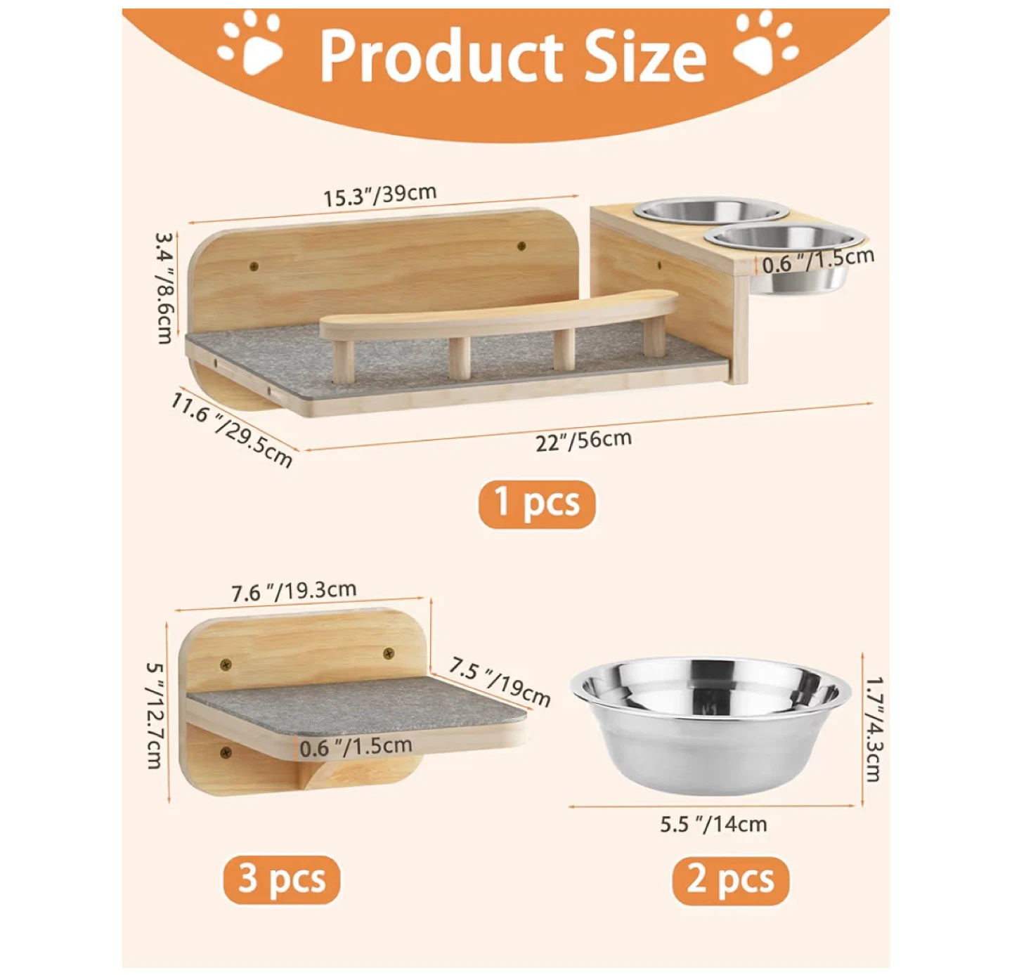Cat Wall Feeding Station & Steps - photo 3