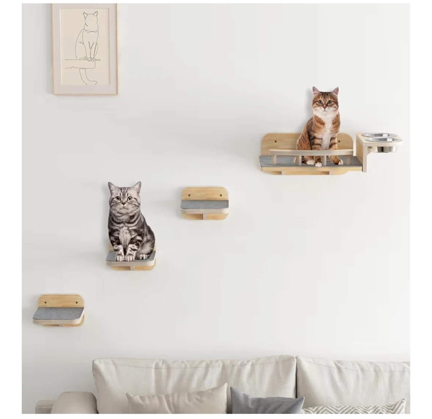 Cat Wall Feeding Station & Steps
