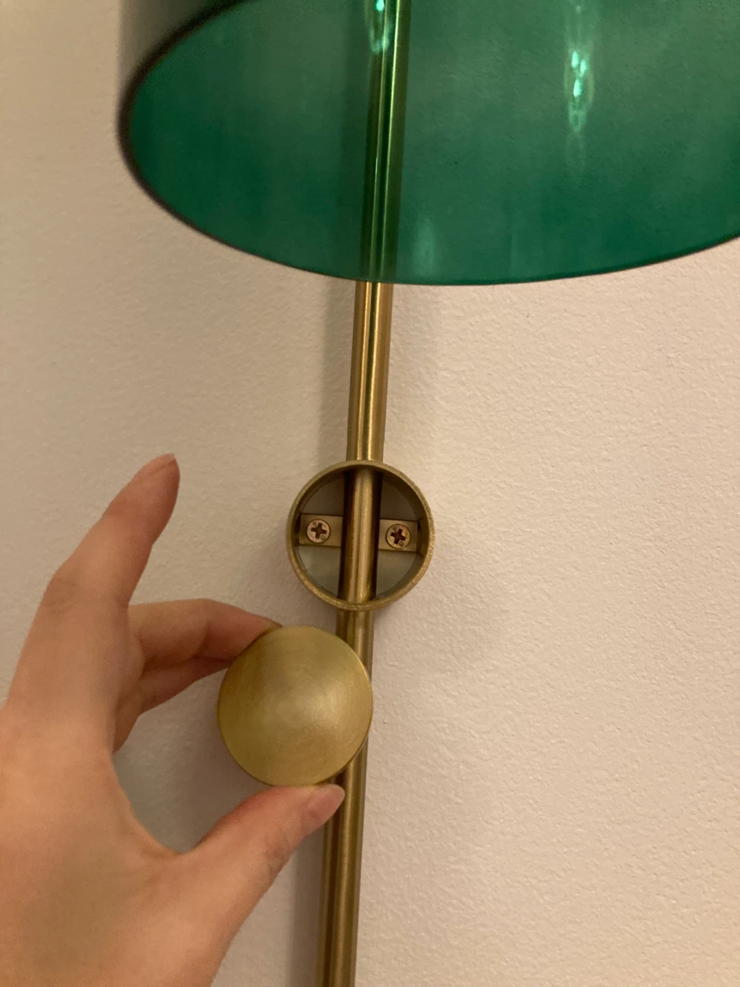 Green Glass Cylinder wall Sconce with Brass Arm sets - photo 4