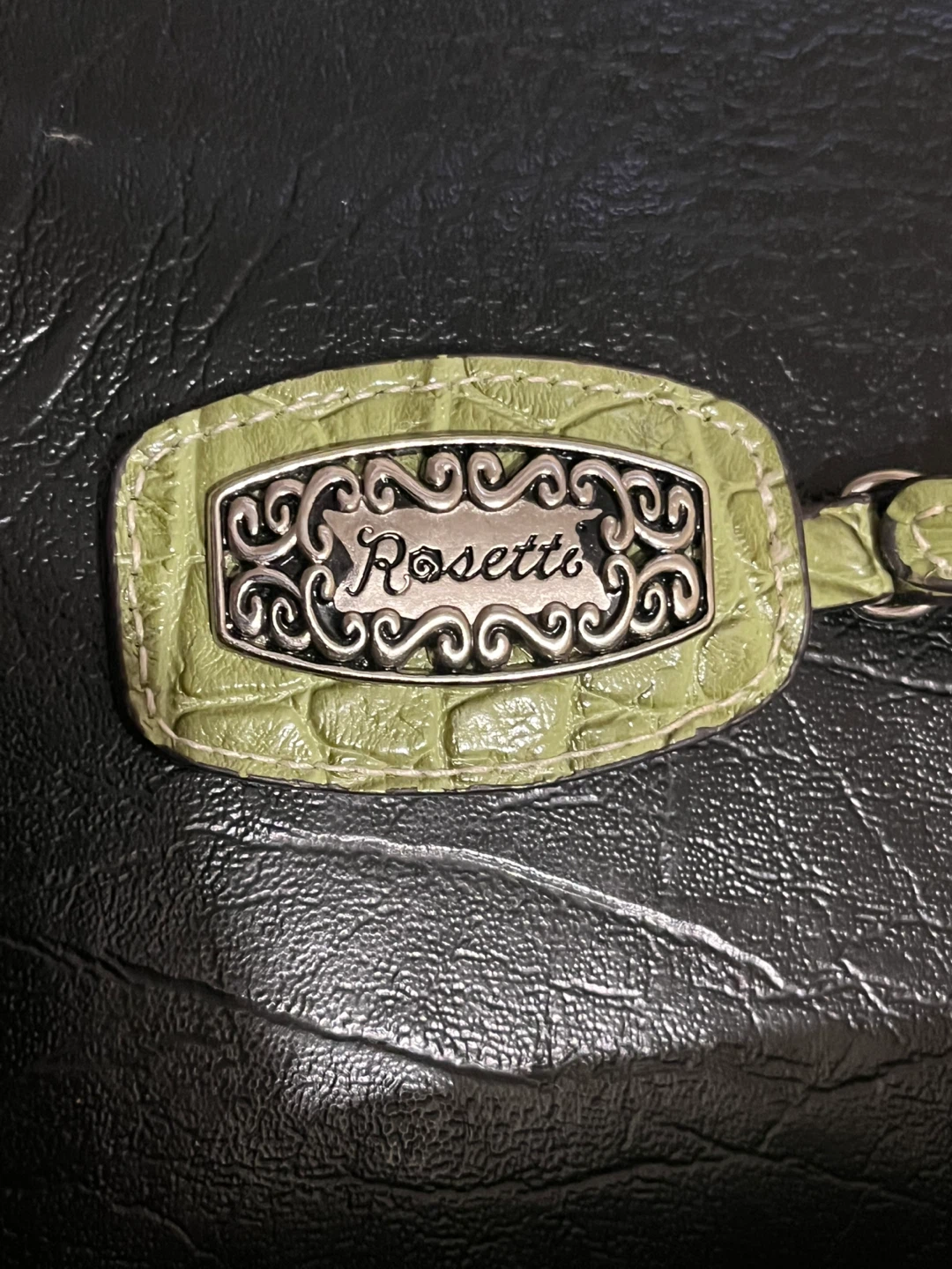 Rosetti Straw and Faux Croc Handbag - Green - photo 2