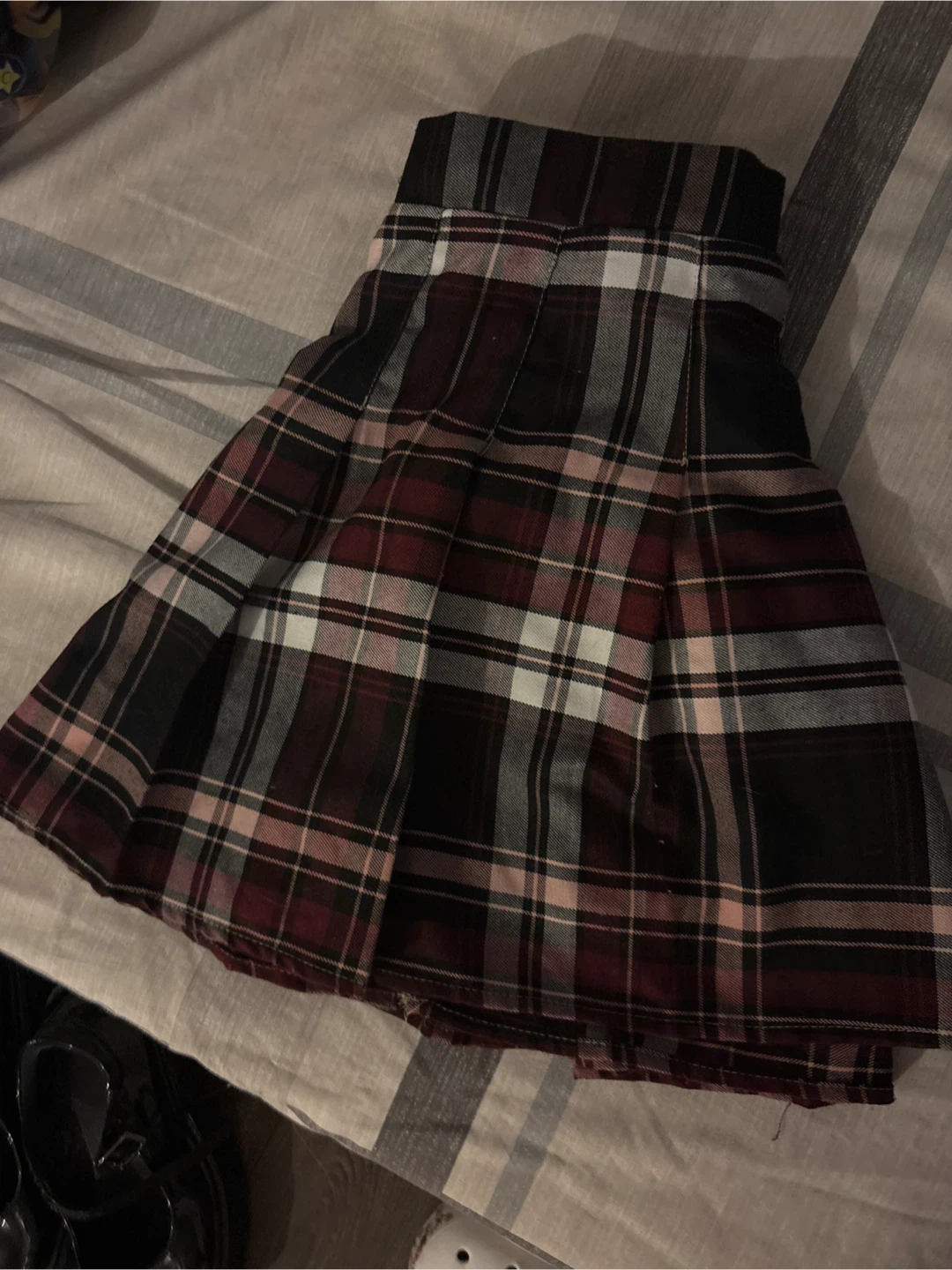 Plaid Pleated Mini Skirt