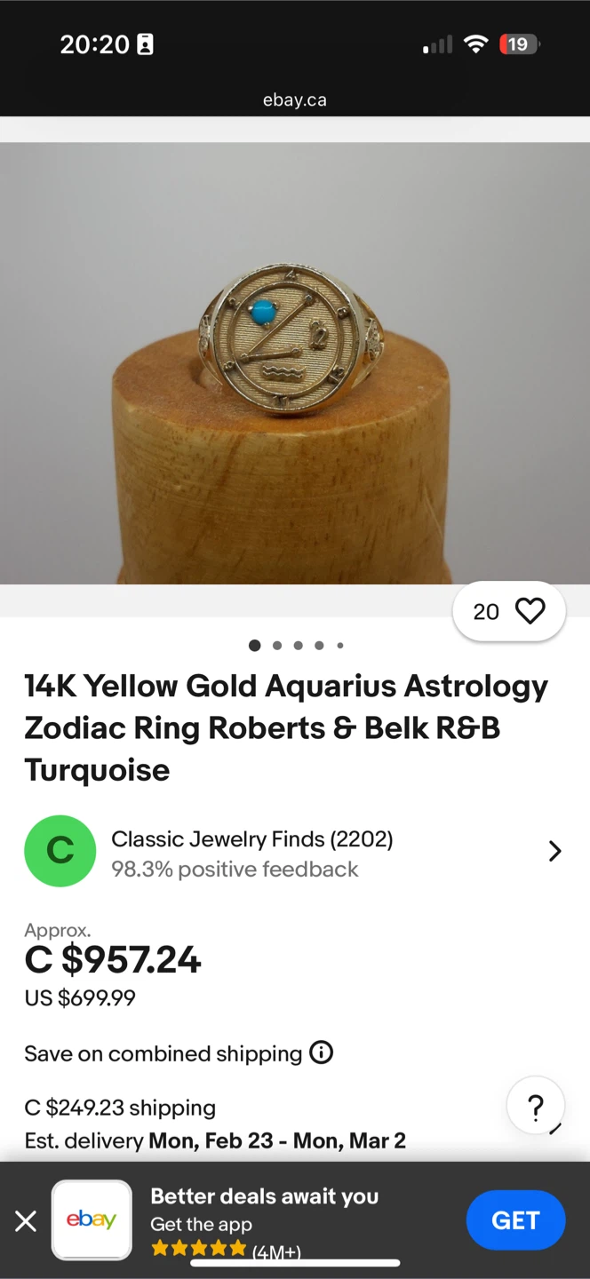 14K Gold Aquarius Zodiac Pendant by Roberts & Belk R&B - photo 4