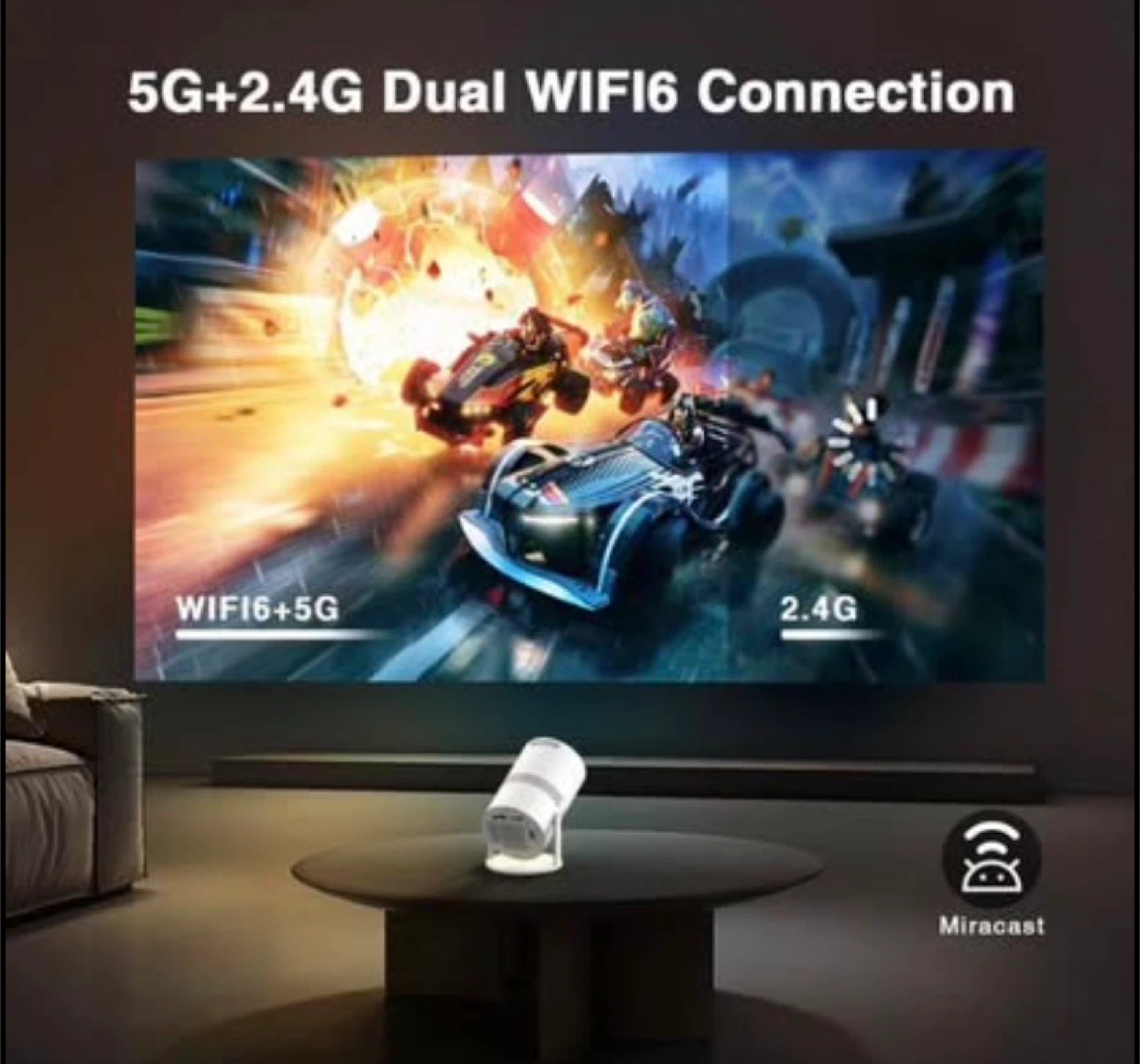 Android TV Projector with WiFi 6 and Auto Keystone - photo 5