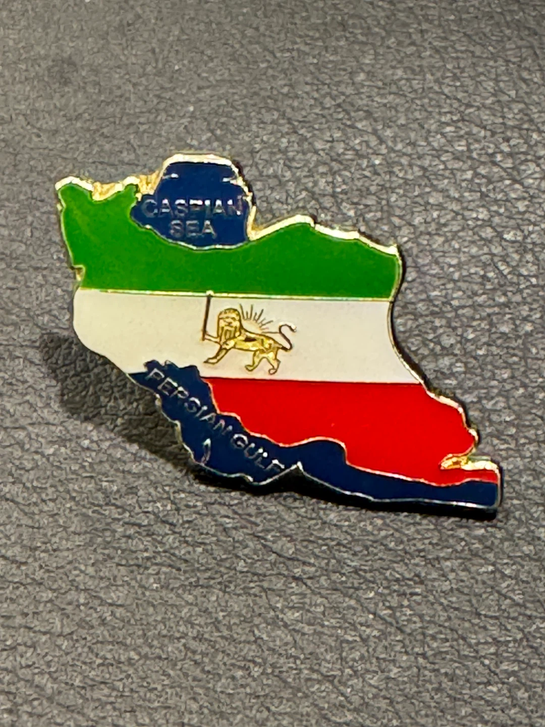 Iran Map Enamel Pin with Flag