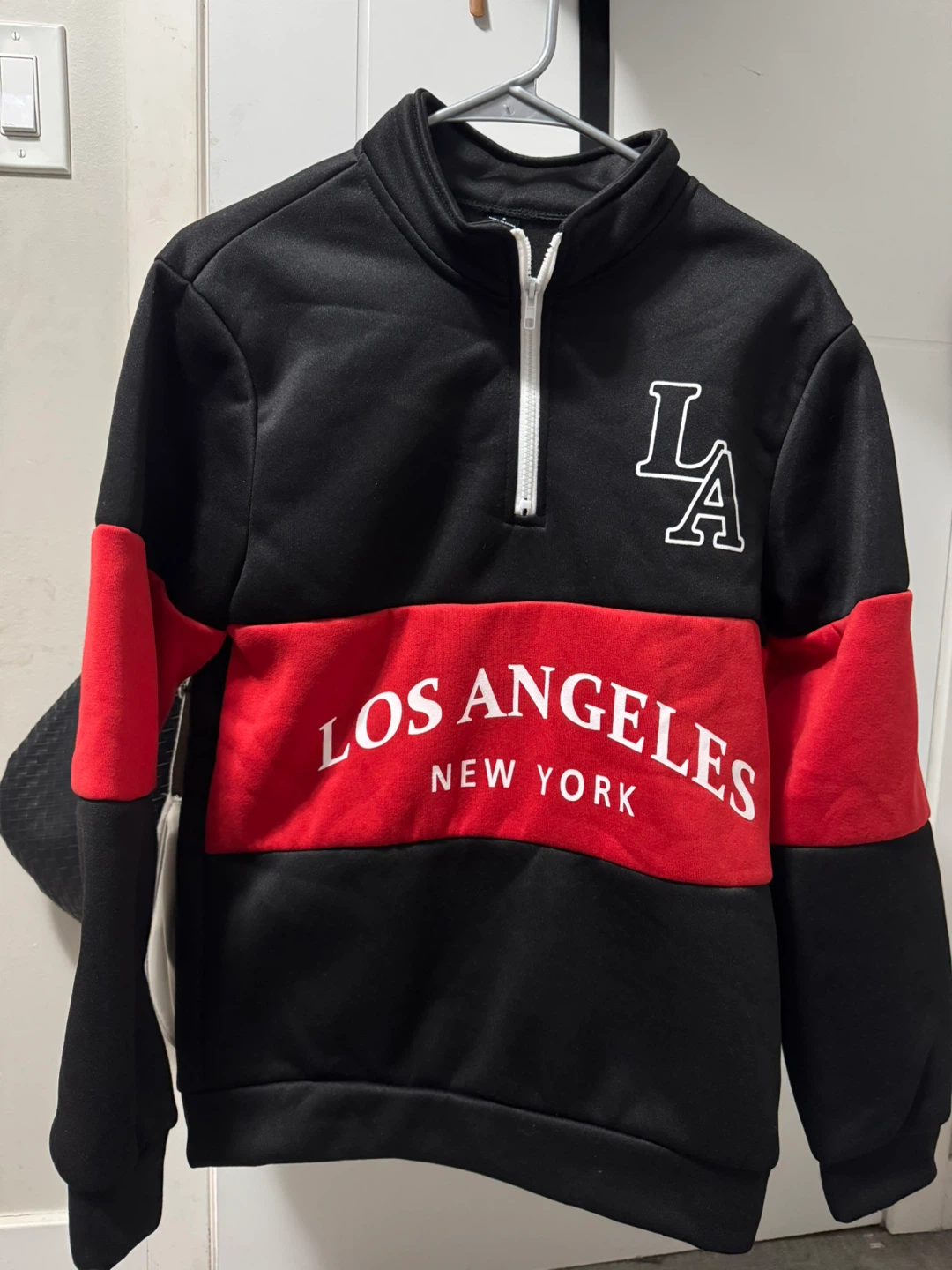 LA New York Colour Block 1/4 Zip Sweatshirt