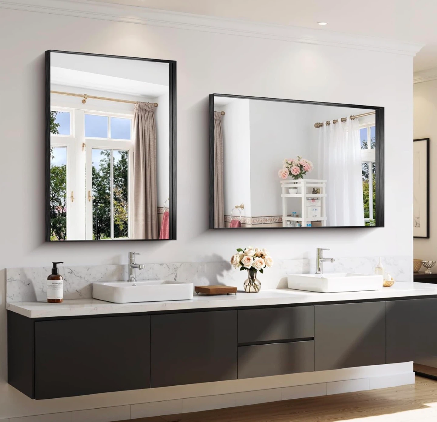 Black Framed Wall Mirror - photo 4