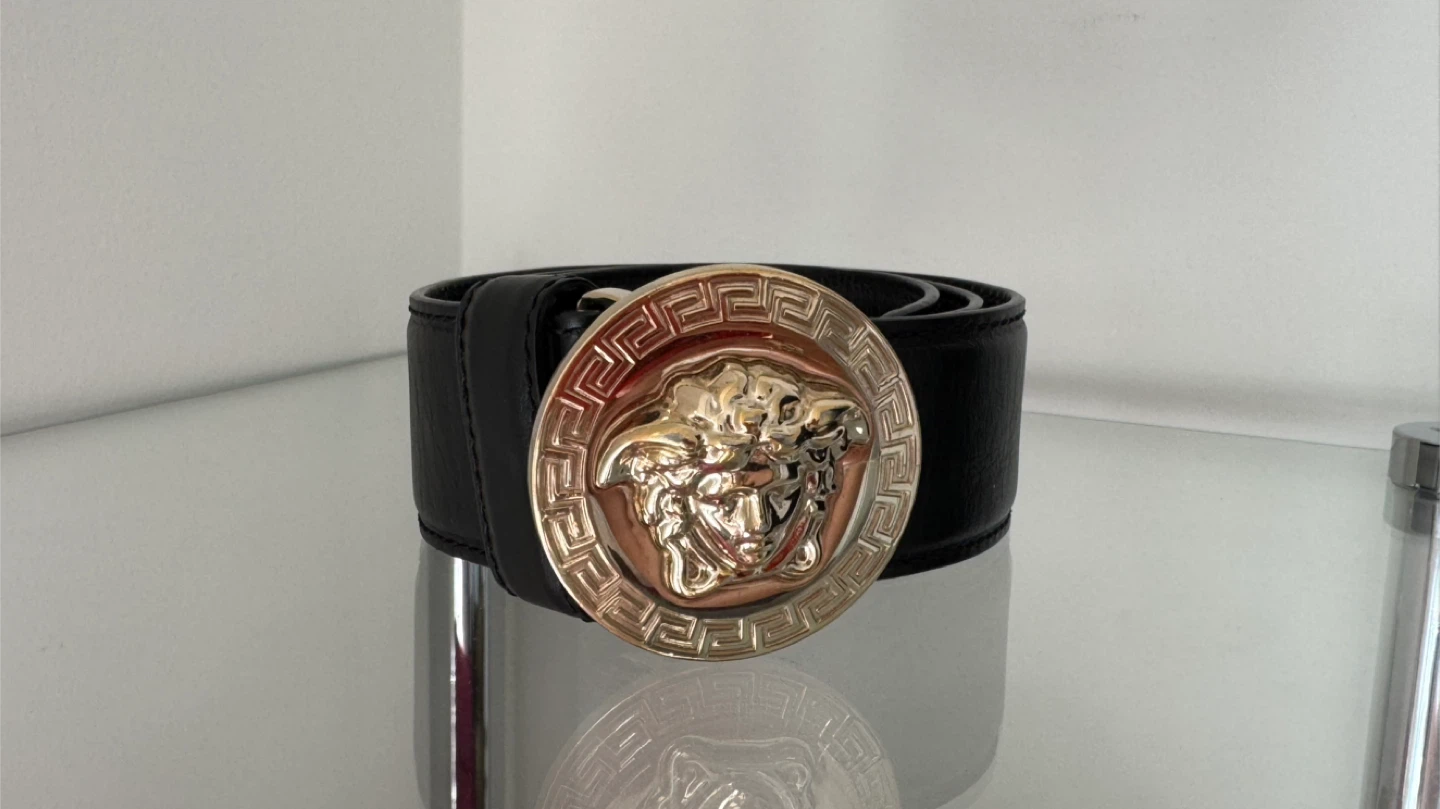 Authentic Versace Medusa Head Buckle Belt 65/26