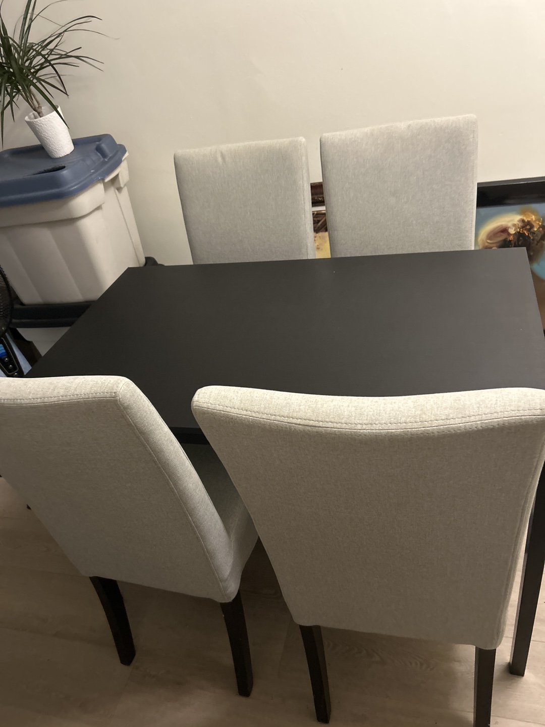 Black Dining Table with 4 Chairs