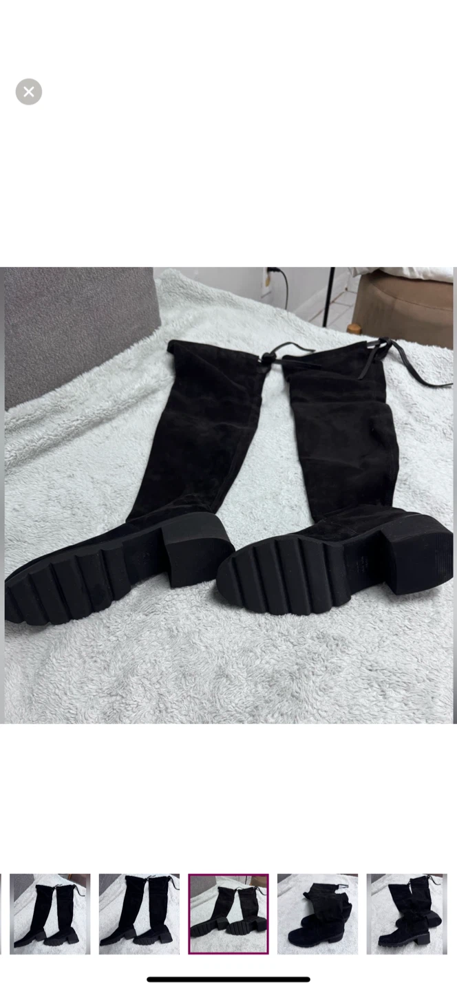 Stuart Weitzman Black Suede Over-the-Knee Boots - photo 2