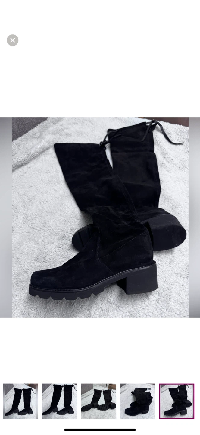 Stuart Weitzman Black Suede Over-the-Knee Boots - photo 3