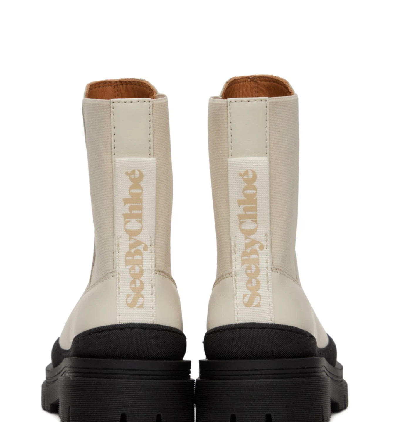 See By Chloé White Leather Chelsea Boots