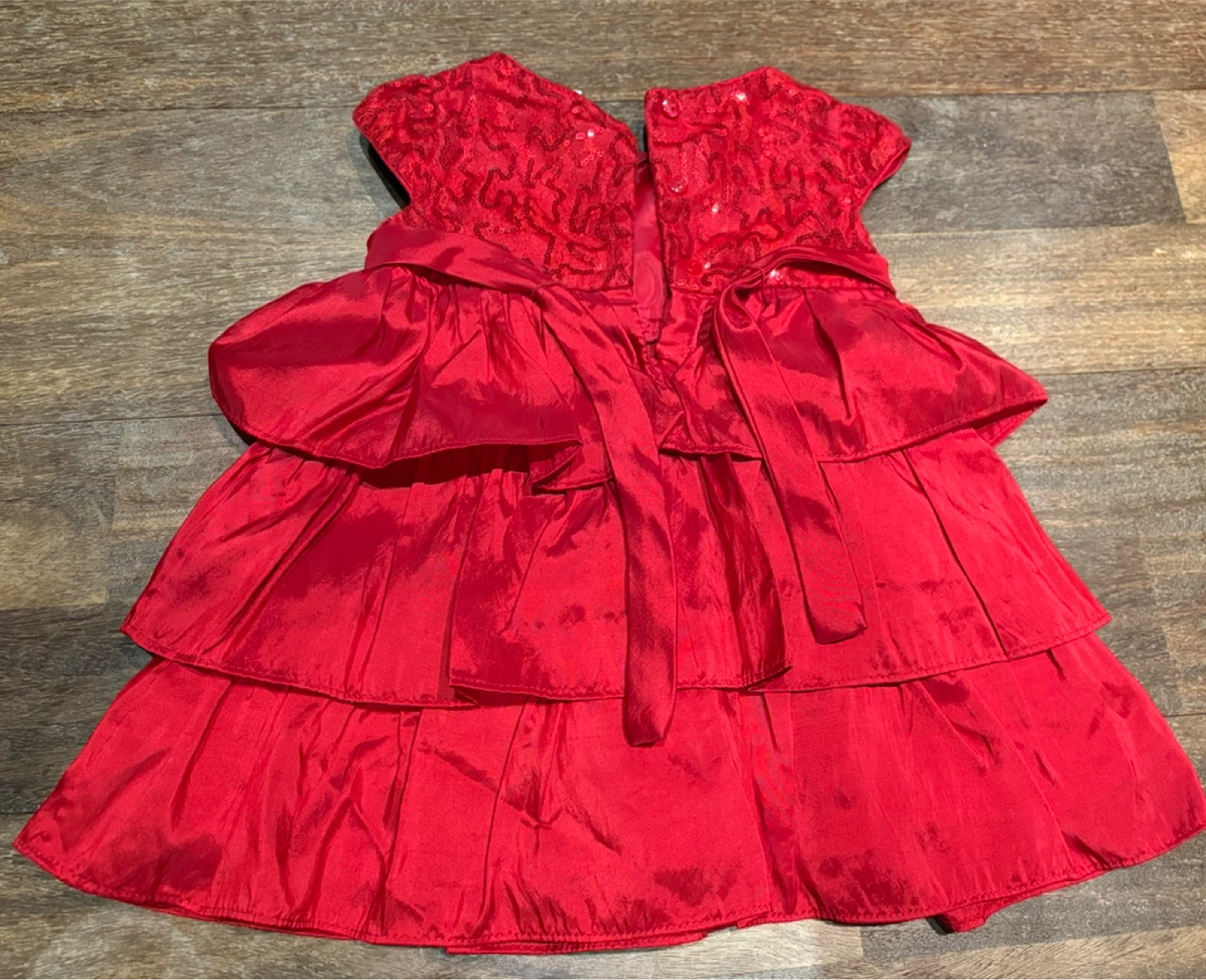 Girls Red Tiered Dress - photo 2
