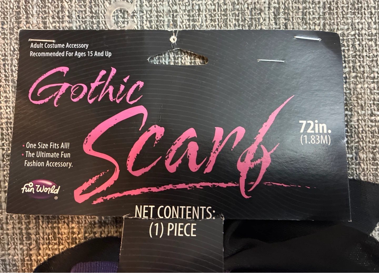 🏆New Fun World Gothic Scarf - 72in - photo 2