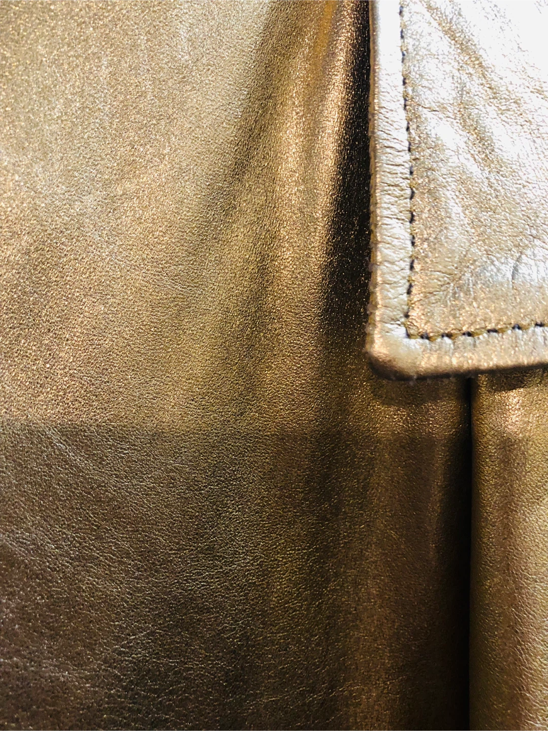 Gold  genius pure Leather Trench Coat. L - photo 2