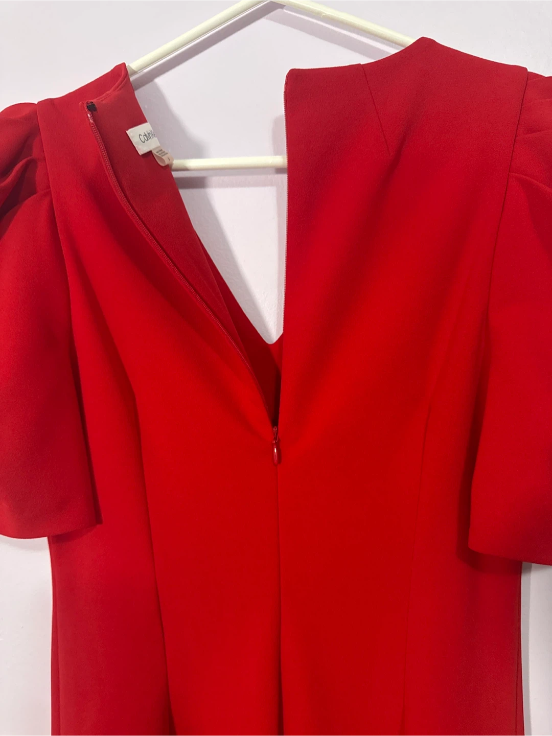 Calvin Klein Red Puff Sleeve Sheath Dress - Size 6 - photo 5