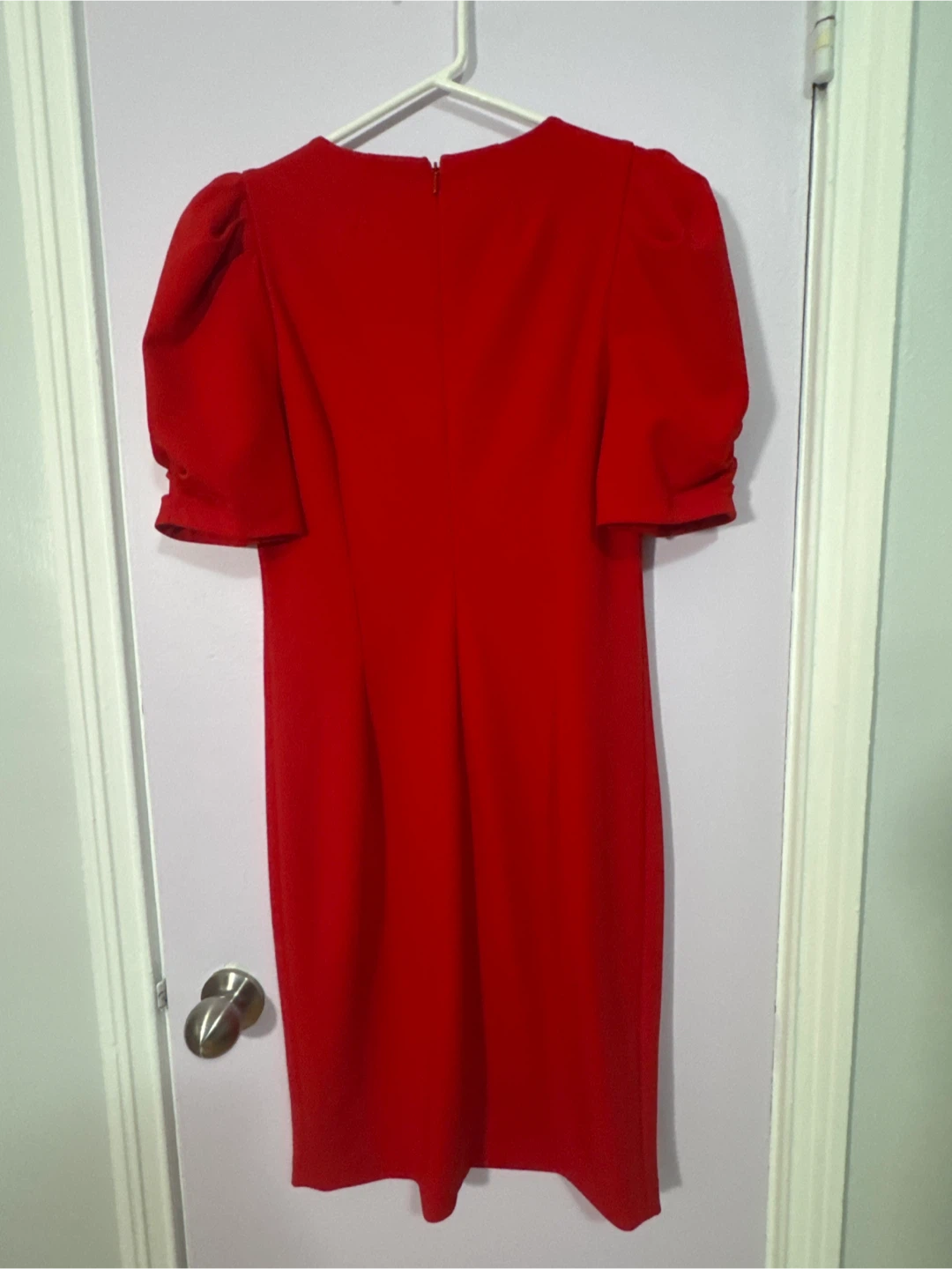 Calvin Klein Red Puff Sleeve Sheath Dress - Size 6 - photo 4