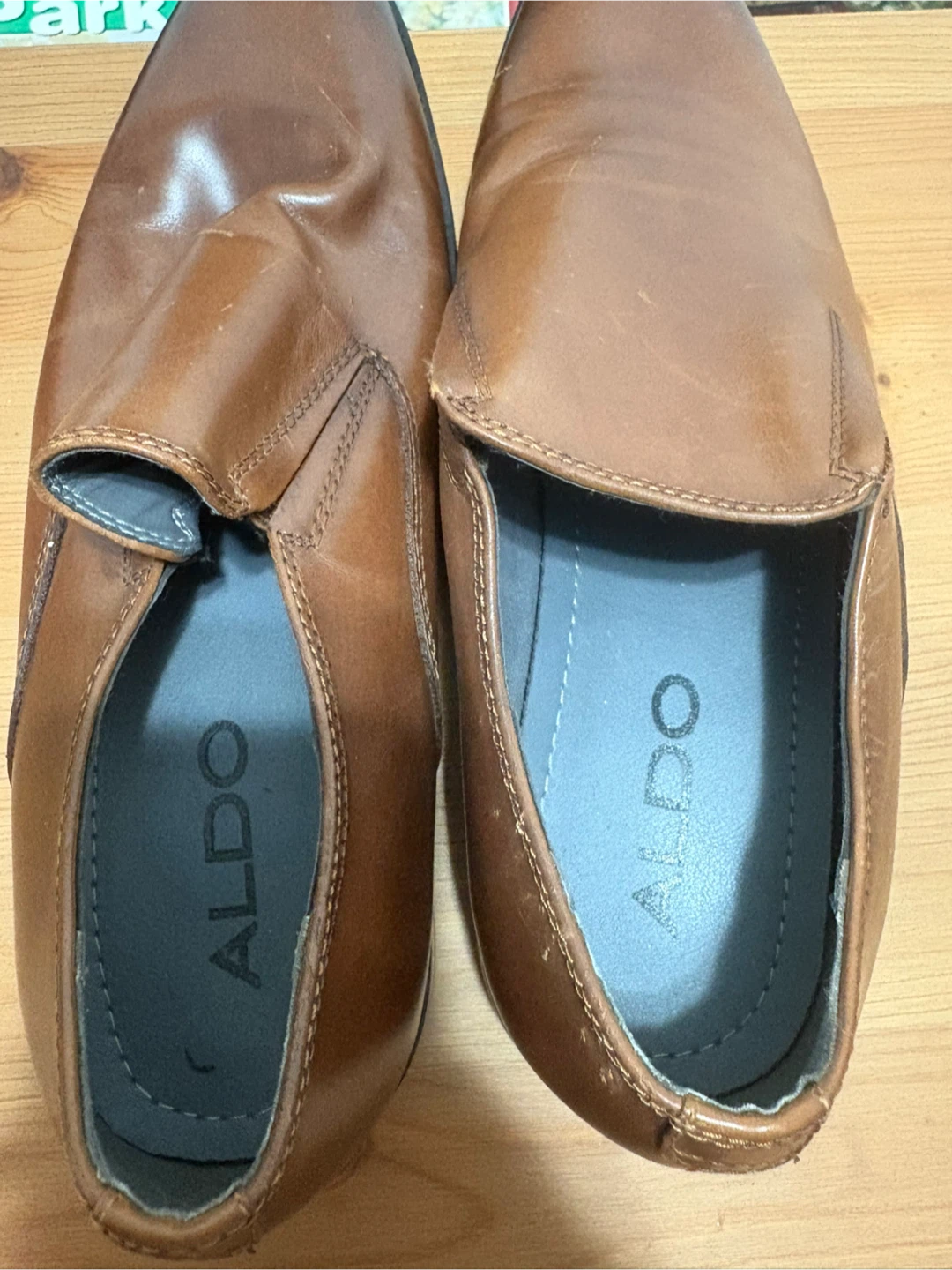 Men's Brown Leather Slip-On Loafer Shoes by ALDO - Size 7 - photo 2