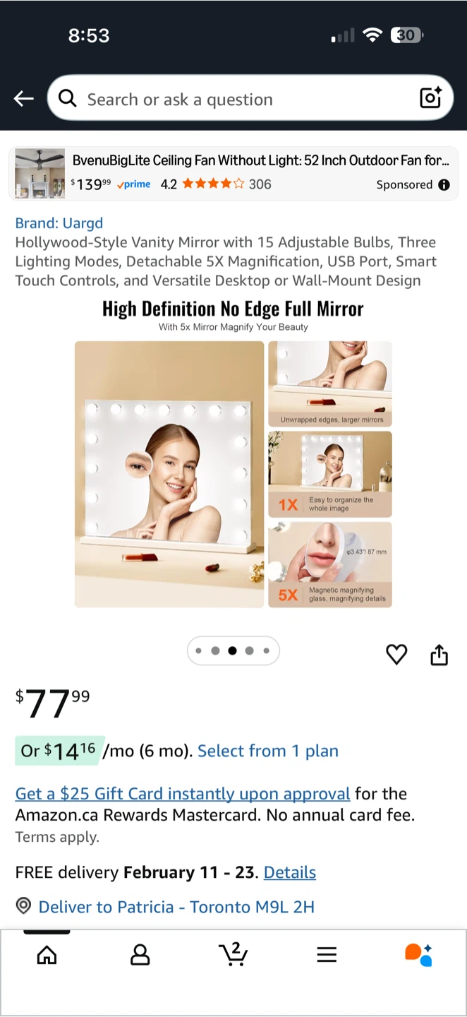 💄 Hollywood Cosmetic Mirror with LED Lig - photo 2