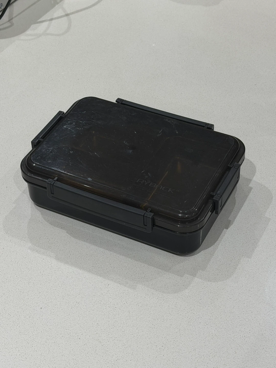 RYBACK Black 3-Compartment Bento Lunch Box