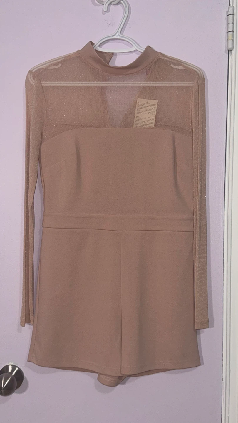 Guess Pink Mesh Long Sleeve Romper - photo 2