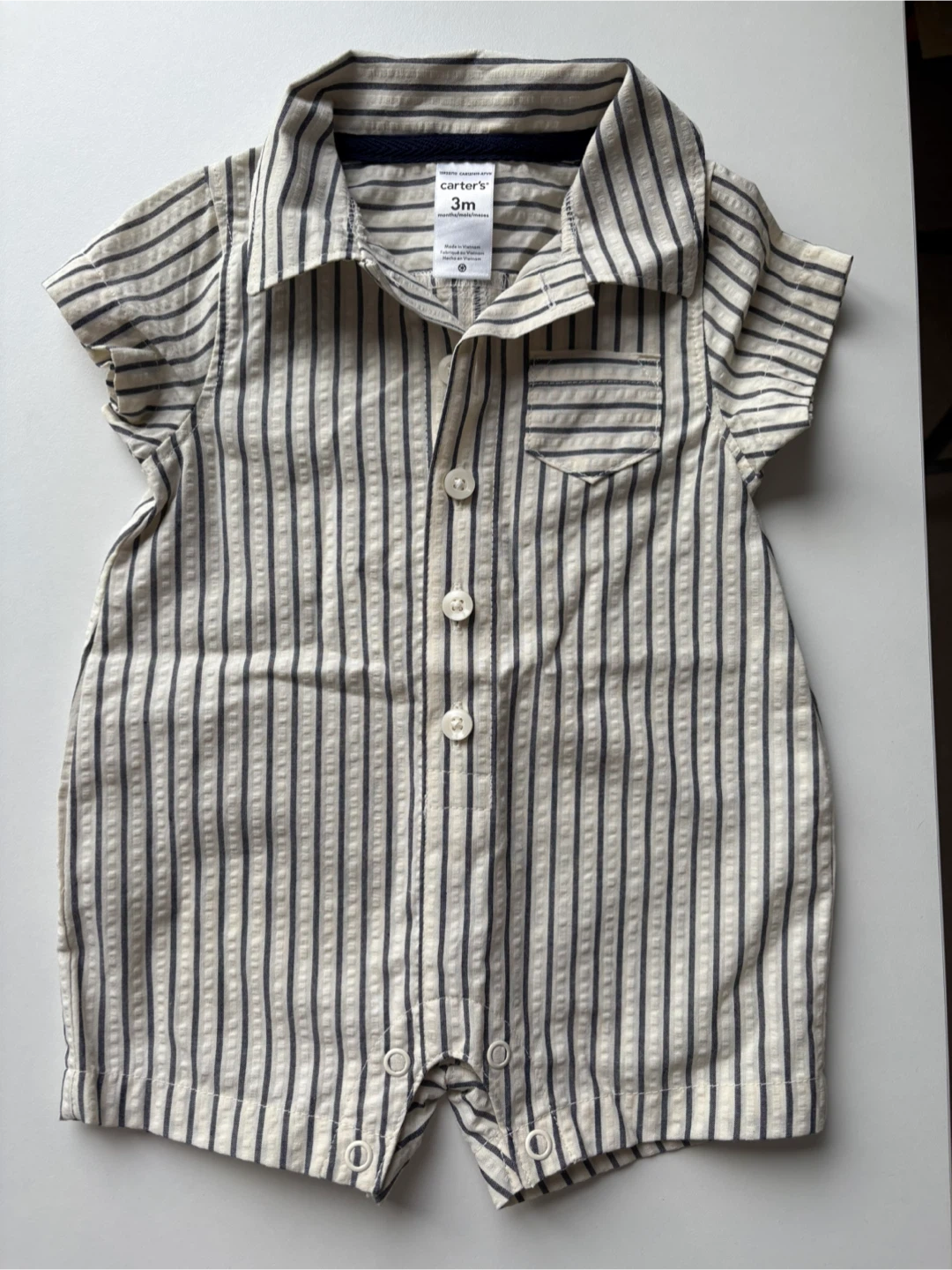 Carter's Baby Boy Striped Romper - 3 Months