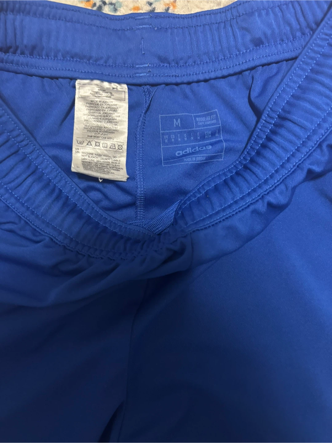 Adidas Blue Soccer Shorts with White Stripes - Size M - photo 2
