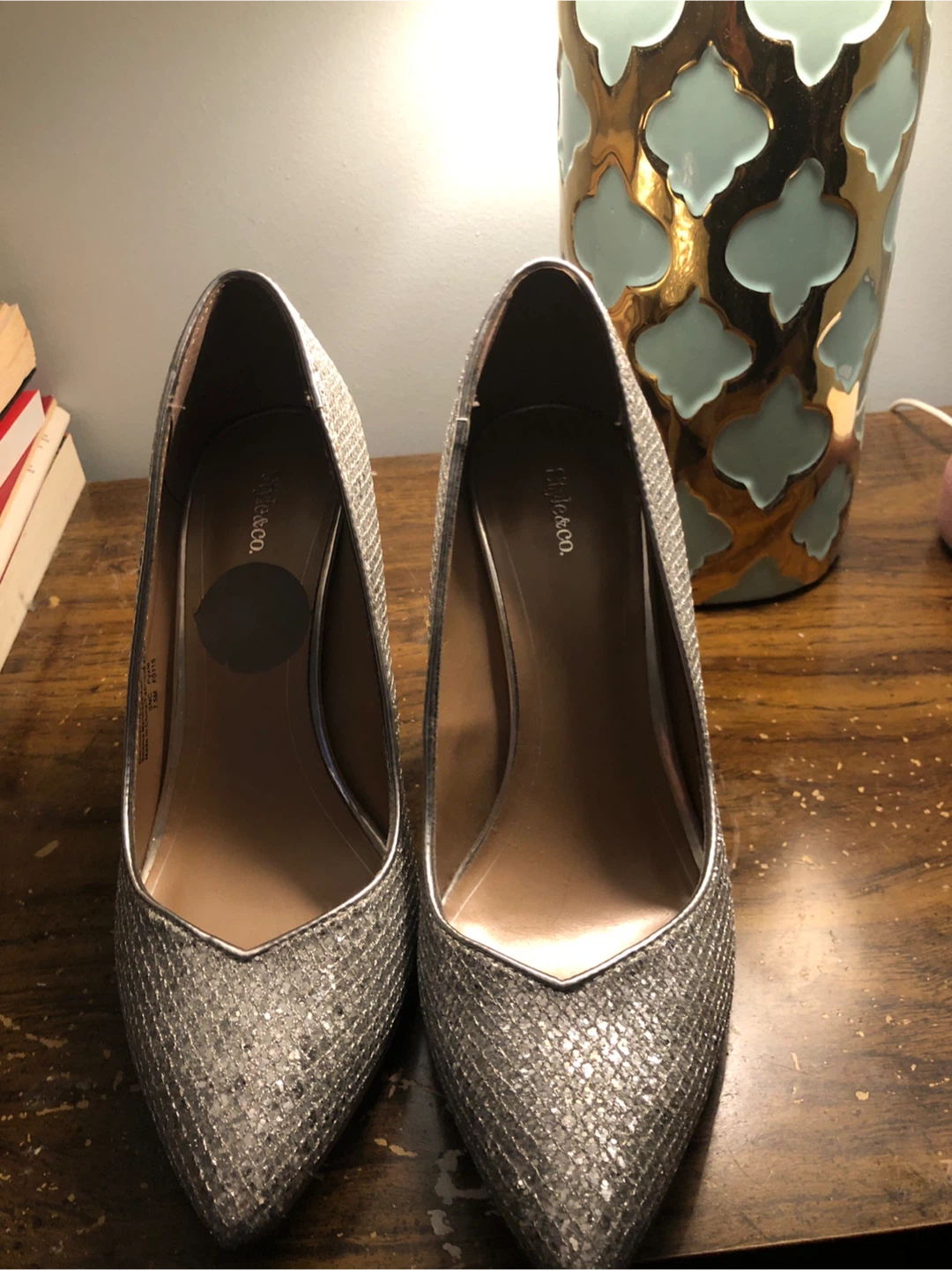 Style & Co. Women's Silver Glitter Heels