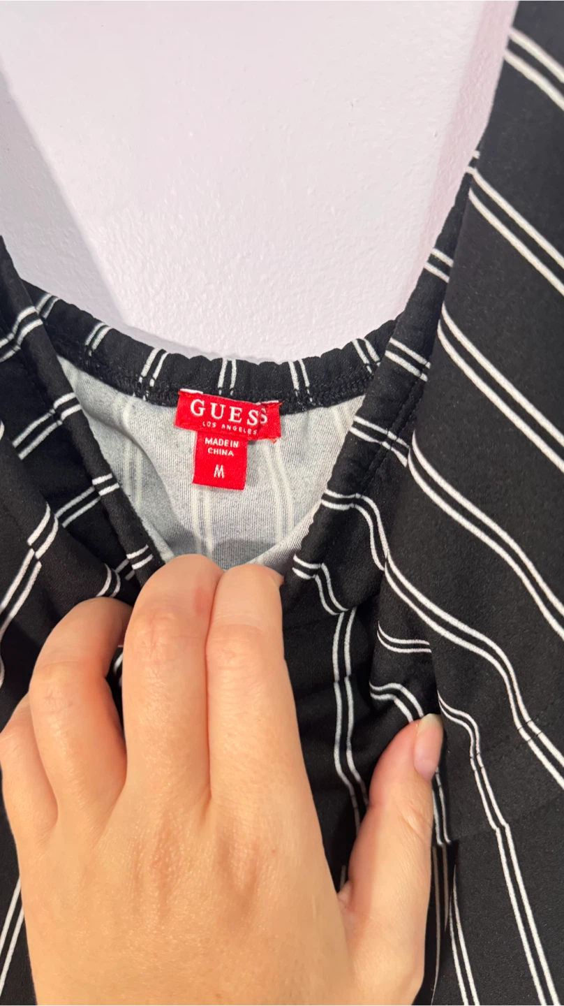 Guess Black and White Striped Jumpsuit - Medium - photo 2