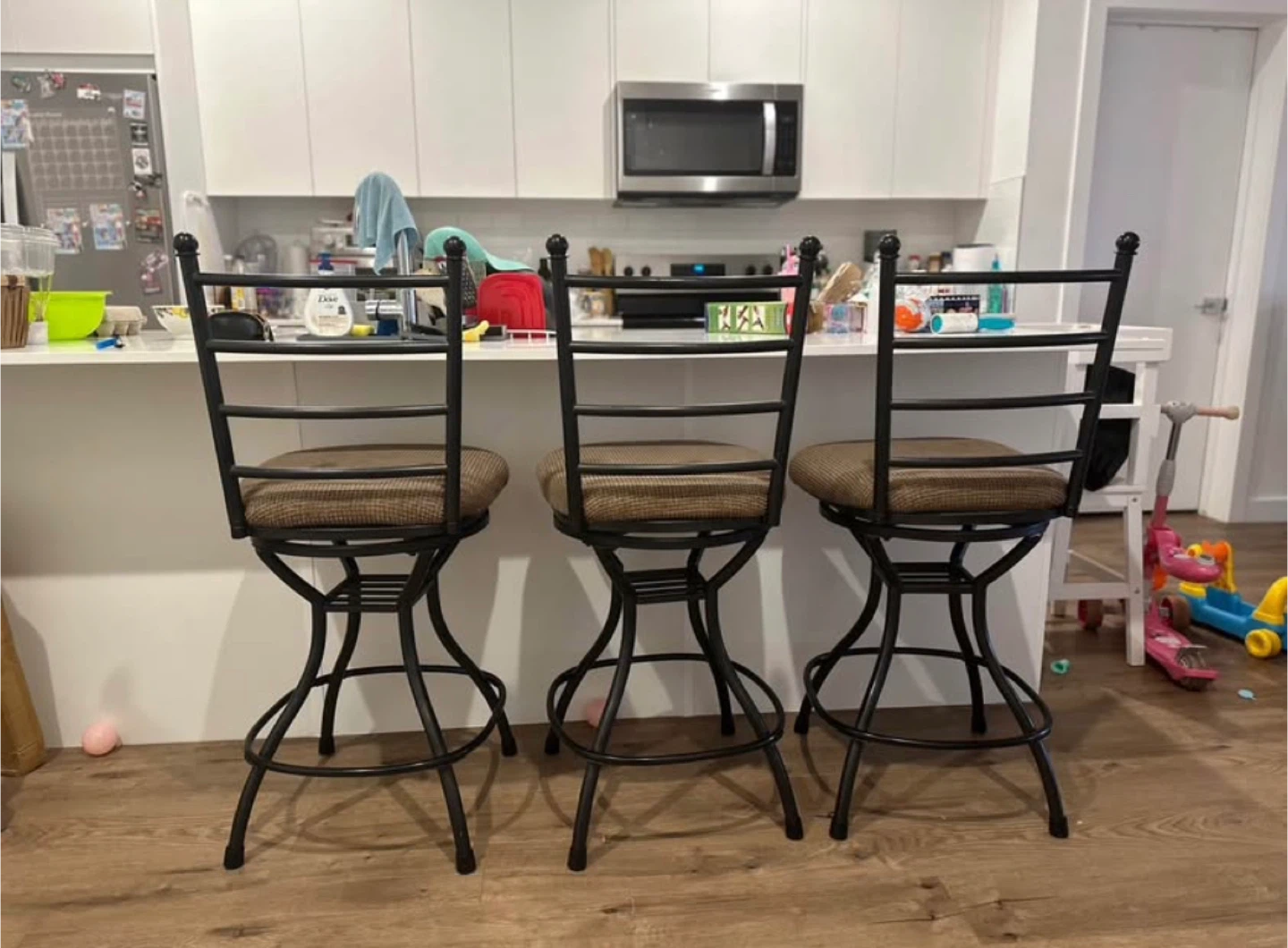 Set of 3 Swivel Bar Stools - photo 3