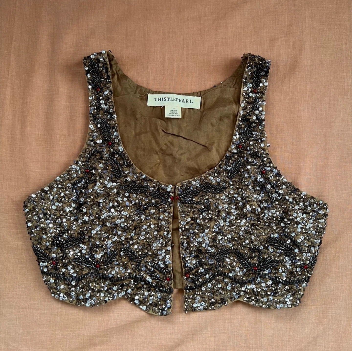 Thistle & Pearl Beaded Vest XS