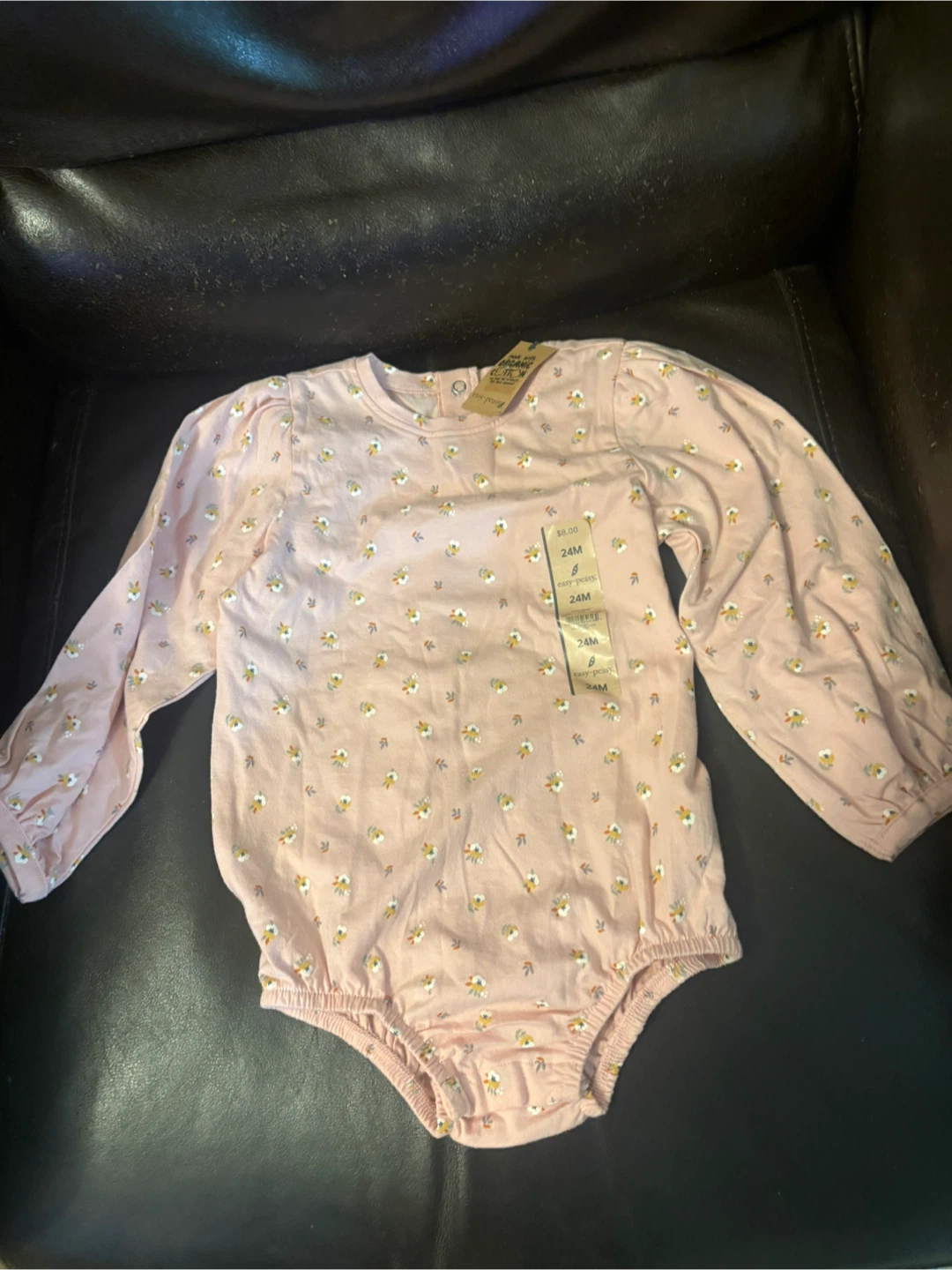 Easy Peasy Baby Girl Long Sleeve Bodysuit 24M Pink Floral