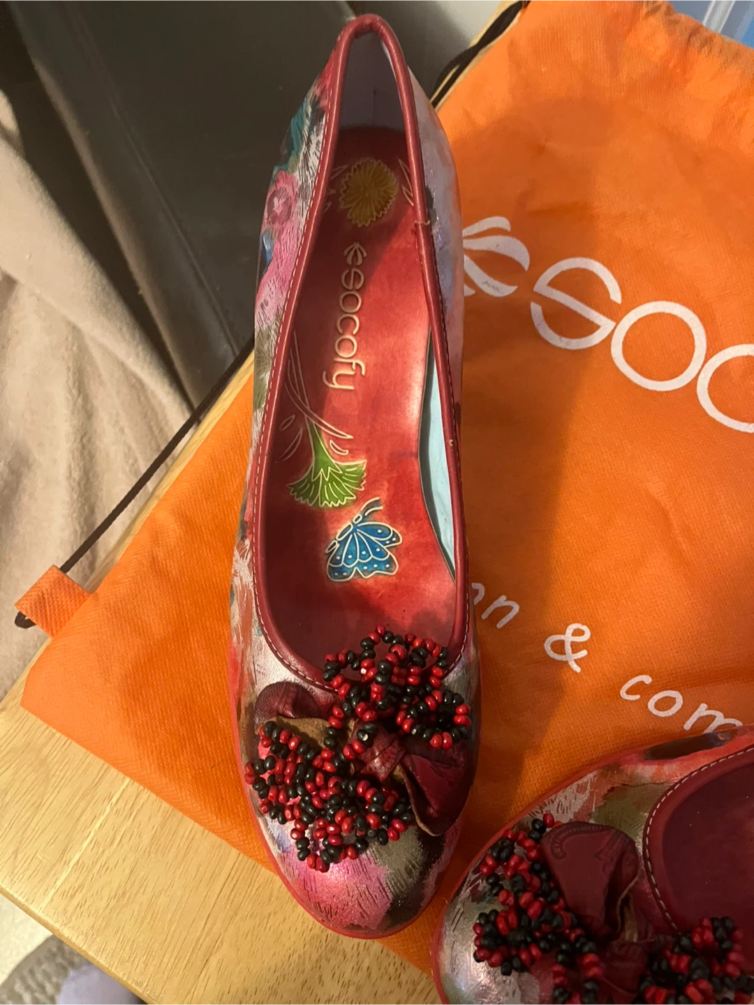 Socofy Women's Floral Embellished Heels Size 40 - photo 3