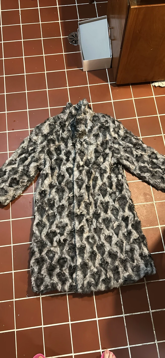 Long Vintage Grey Fur Coat - photo 2