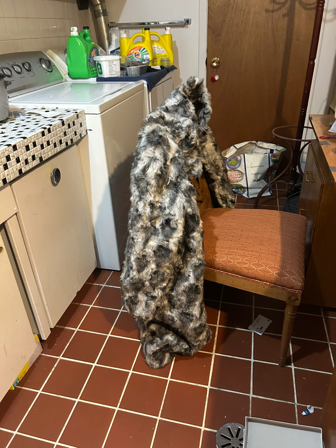 Long Vintage Grey Fur Coat - photo 3