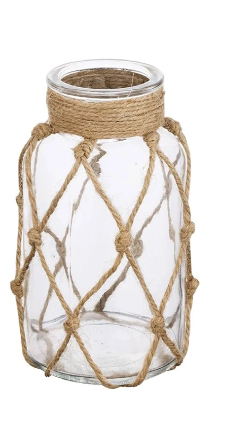 Glass Vase with Jute Netting - photo 2